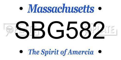 SBG582 Massachusetts License Plate