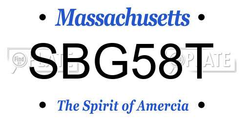 SBG58T Massachusetts License Plate