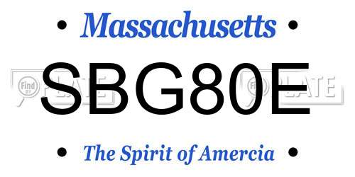 SBG80E Massachusetts License Plate