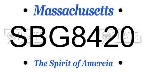 SBG8420 Massachusetts License Plate