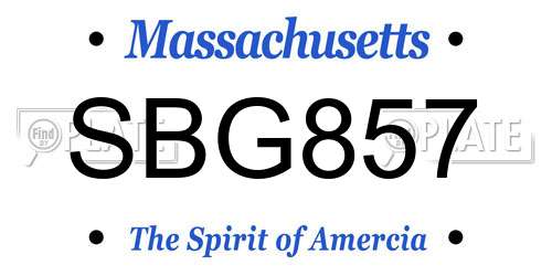 SBG857 Massachusetts License Plate