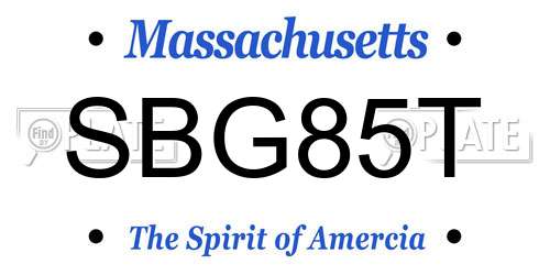 SBG85T Massachusetts License Plate