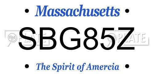 SBG85Z Massachusetts License Plate