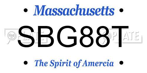 SBG88T Massachusetts License Plate