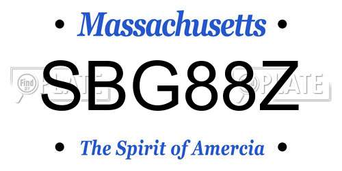 SBG88Z Massachusetts License Plate