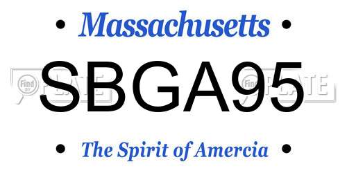 SBGA95 Massachusetts License Plate