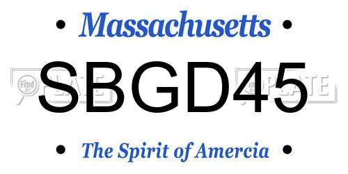 SBGD45 Massachusetts License Plate