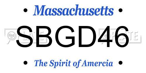 SBGD46 Massachusetts License Plate