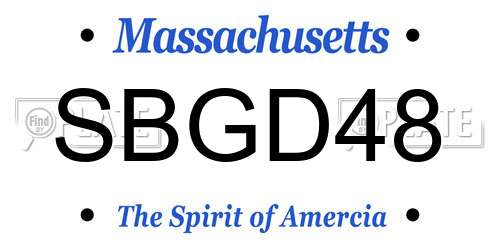 SBGD48 Massachusetts License Plate