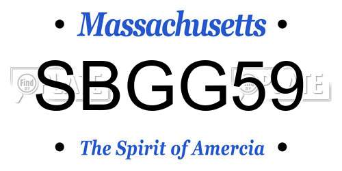 SBGG59 Massachusetts License Plate