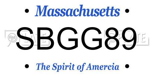 SBGG89 Massachusetts License Plate