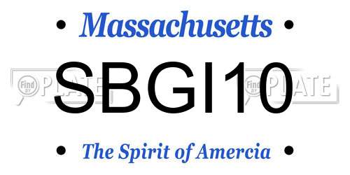 SBGI10 Massachusetts License Plate