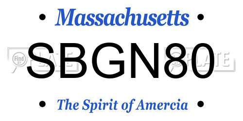 SBGN80 Massachusetts License Plate