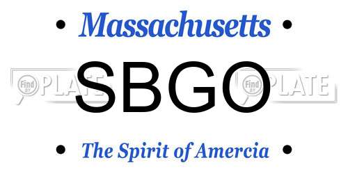 SBGO Massachusetts License Plate