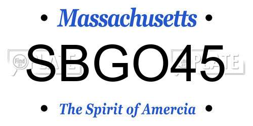 SBGO45 Massachusetts License Plate