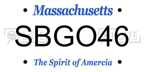 SBGO46 Massachusetts License Plate