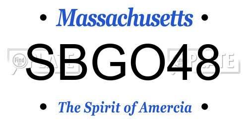 SBGO48 Massachusetts License Plate