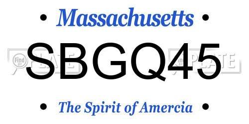 SBGQ45 Massachusetts License Plate