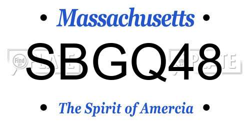 SBGQ48 Massachusetts License Plate