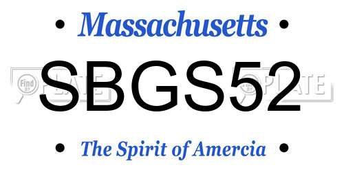 SBGS52 Massachusetts License Plate