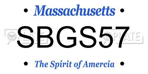 SBGS57 Massachusetts License Plate