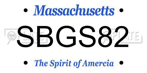 SBGS82 Massachusetts License Plate