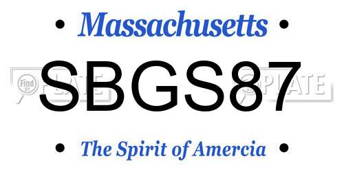 SBGS87 Massachusetts License Plate