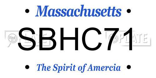 SBHC71 Massachusetts License Plate