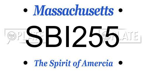 SBI255 Massachusetts License Plate