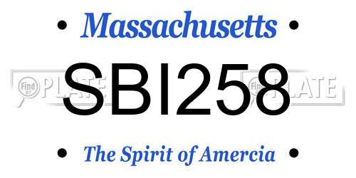 SBI258 Massachusetts License Plate