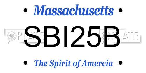 SBI25B Massachusetts License Plate