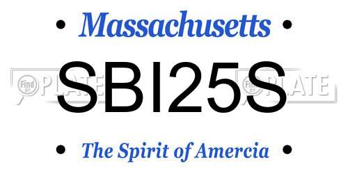 SBI25S Massachusetts License Plate