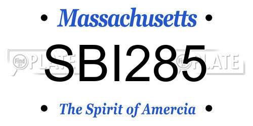 SBI285 Massachusetts License Plate