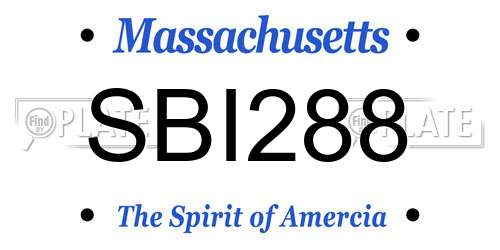 SBI288 Massachusetts License Plate