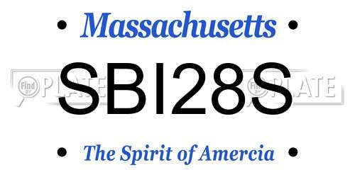 SBI28S Massachusetts License Plate