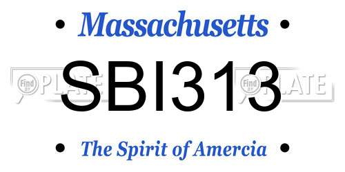 SBI313 Massachusetts License Plate
