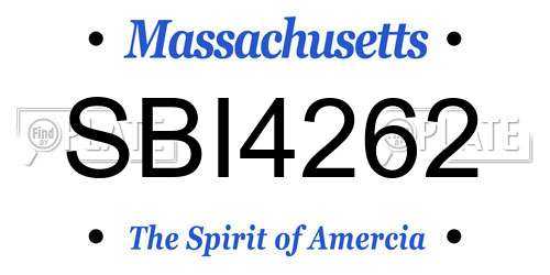 SBI4262 Massachusetts License Plate
