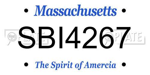 SBI4267 Massachusetts License Plate
