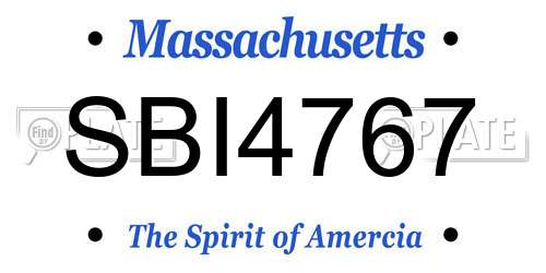 SBI4767 Massachusetts License Plate