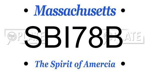 SBI78B Massachusetts License Plate