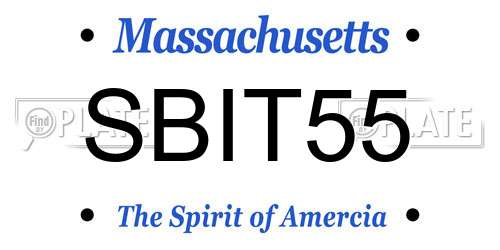 SBIT55 Massachusetts License Plate