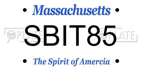 SBIT85 Massachusetts License Plate