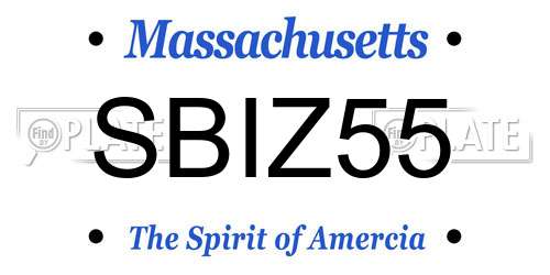 SBIZ55 Massachusetts License Plate