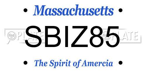 SBIZ85 Massachusetts License Plate