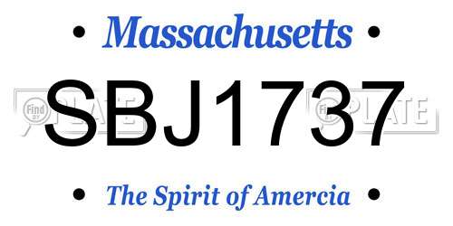 SBJ1737 Massachusetts License Plate