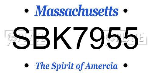 SBK7955 Massachusetts License Plate