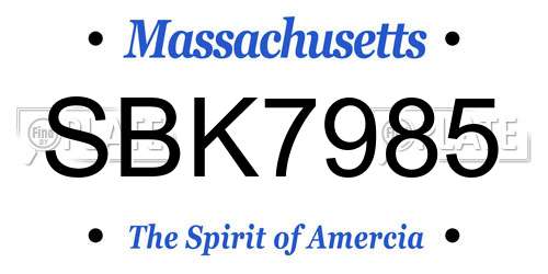 SBK7985 Massachusetts License Plate