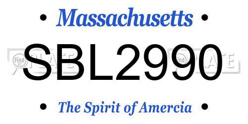 SBL2990 Massachusetts License Plate