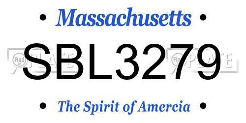 SBL3279 Massachusetts License Plate