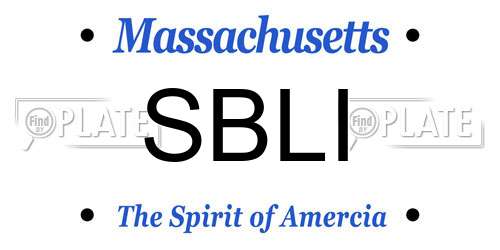 SBLI Massachusetts License Plate